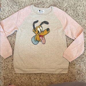 Disney Pluto Beige and Pink Sweater with sequins